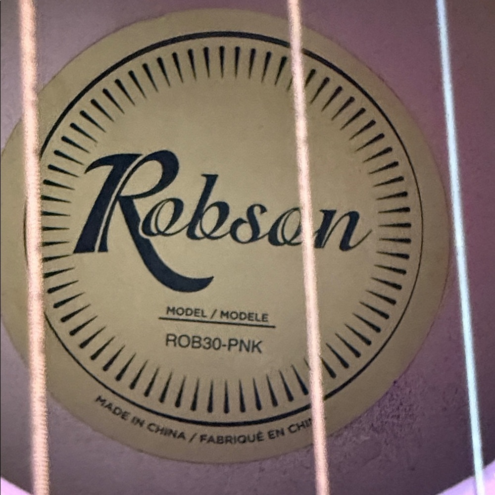 Robson Acoustic Guitar with strap 30” Junior Size Model ROB30 pink - Picture 3 of 14